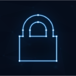 Free padlock neon cybersecurity vector